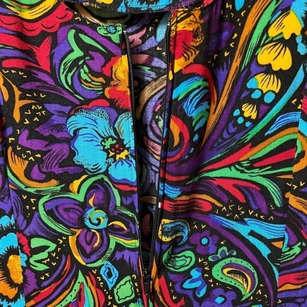 Y2K Tank dress bright multi print with three tier ruffle bottom. Sz 11 - Picture 5 of 7